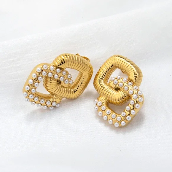 💎24K Gold Vintage Earrings*90’s*80’s*Vintage Jewelry*Waterproof Jewelry - Picture 3 of 4